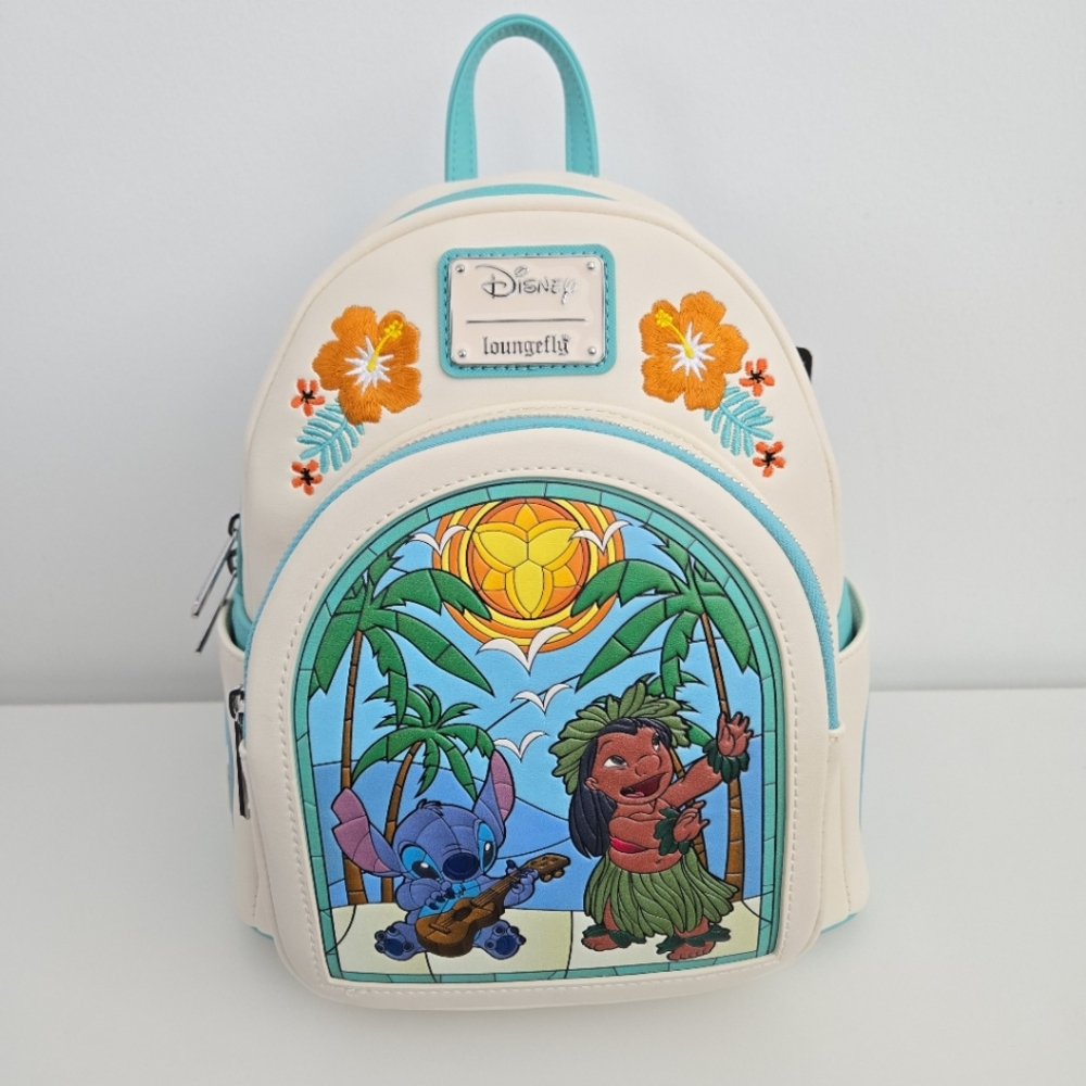 Loungefly Disney Lilo and Stitch Stained Glass Mini Backpack